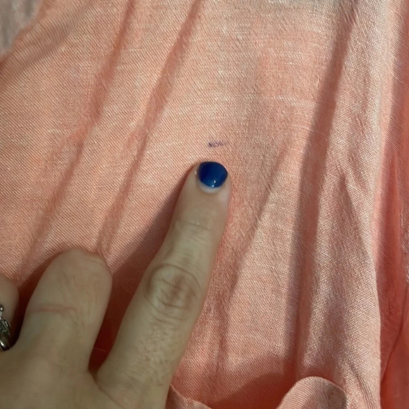 NWT Old Navy Womens Medium Peach 60/40 Linen/Rayon‎ 3/4 sleeve popover office - Picture 4 of 6